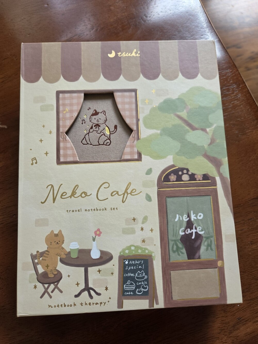 Notebook Therapy Travel Notebook Set - Tsuki Neko Cafe - Cute Cat Bullet Journal